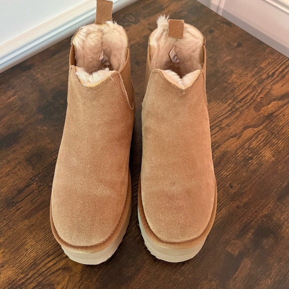 Women's Tan Suede Ankle Boots - Picture 2 of 4